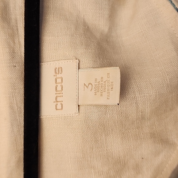 Chicos Artisan Linen Jacket sz 3 - Picture 3 of 8